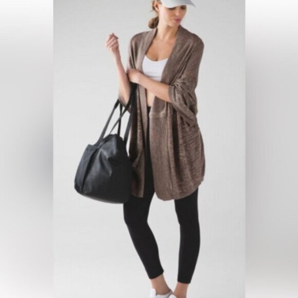 Lululemon * Breeze Easy Wrap HeatheredCool Cocoa / Heathered Cashew - Picture 16 of 16